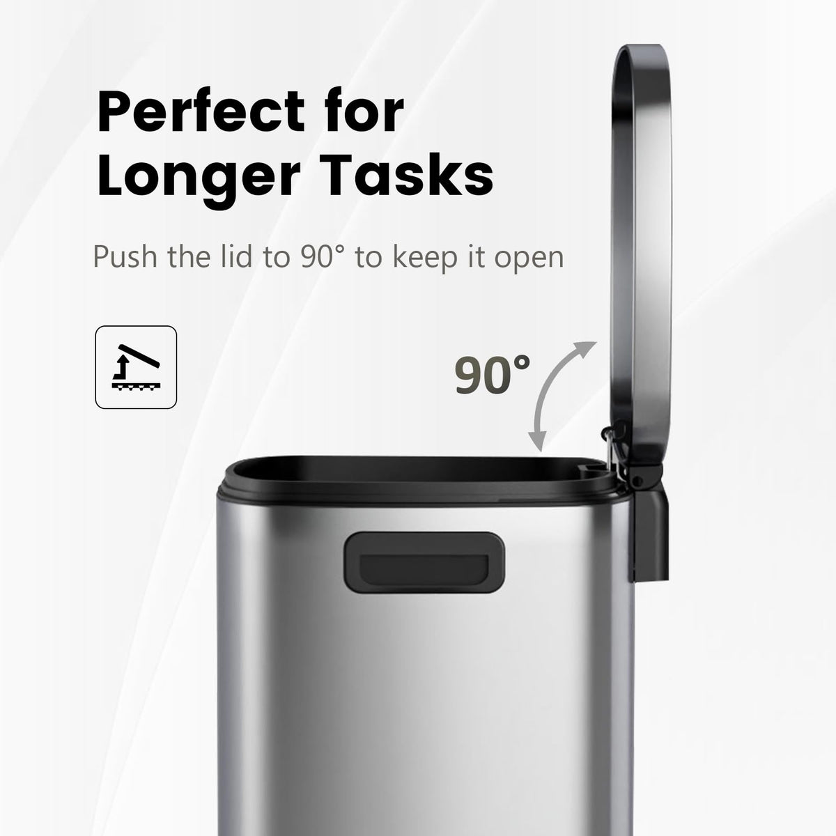 13.2 Gallon Stainless Steel Step Trash Can with Lid O253852