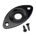 Black Curved Recessed Oval Guitar Jack Plate P622
