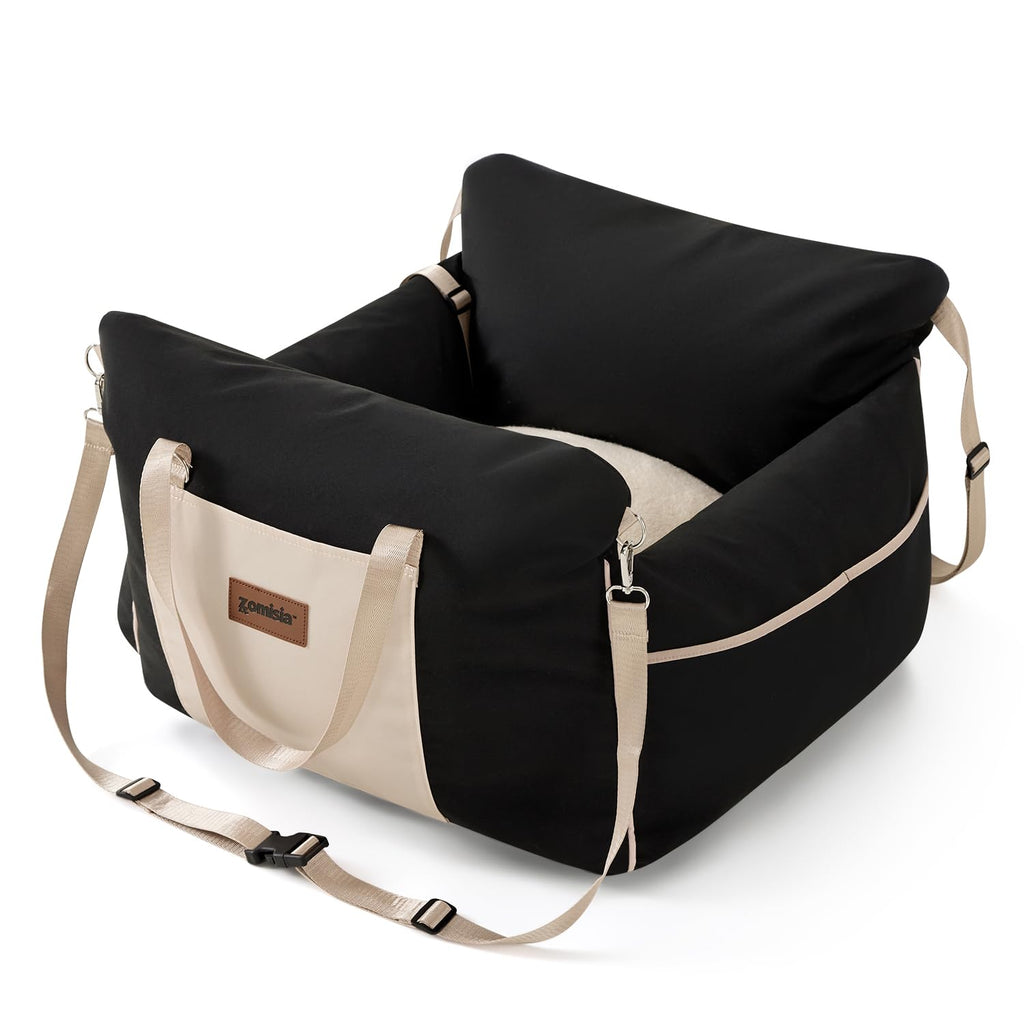 Waterproof Dog Car Seat with Safety Leash, Black T351