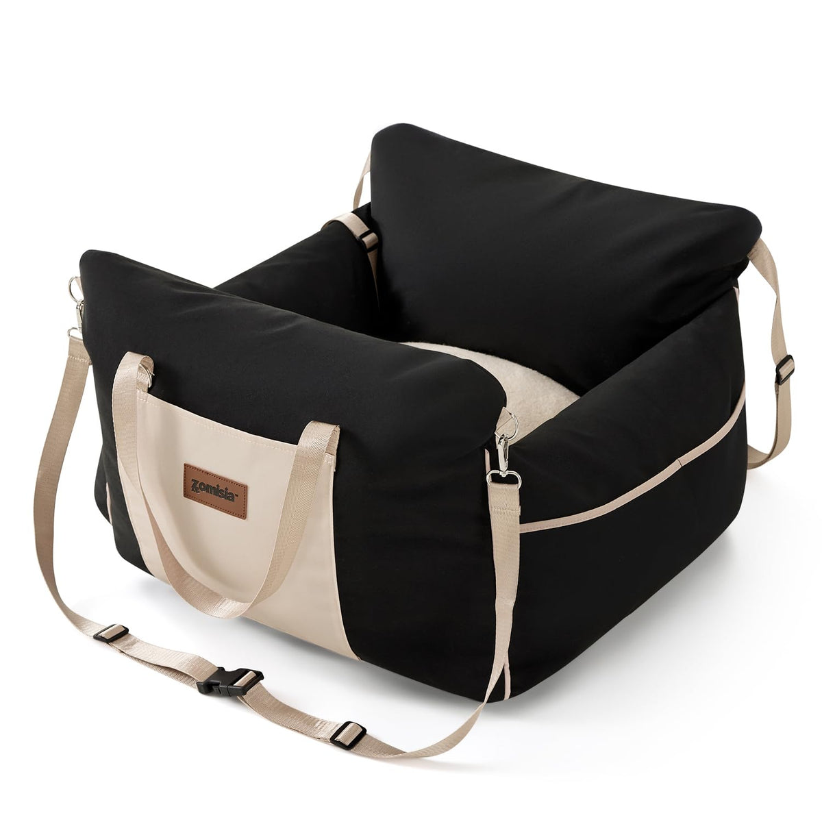 Waterproof Dog Car Seat with Safety Leash, Black T351