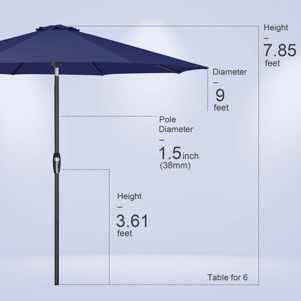 Patio Market Outdoor Table Umbrella with Auto Tilt and Crank P806600