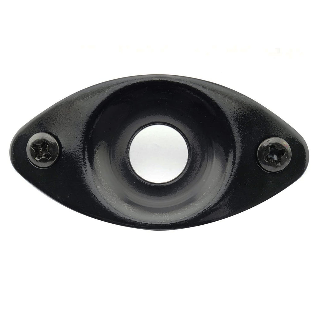 Black Curved Recessed Oval Guitar Jack Plate P622