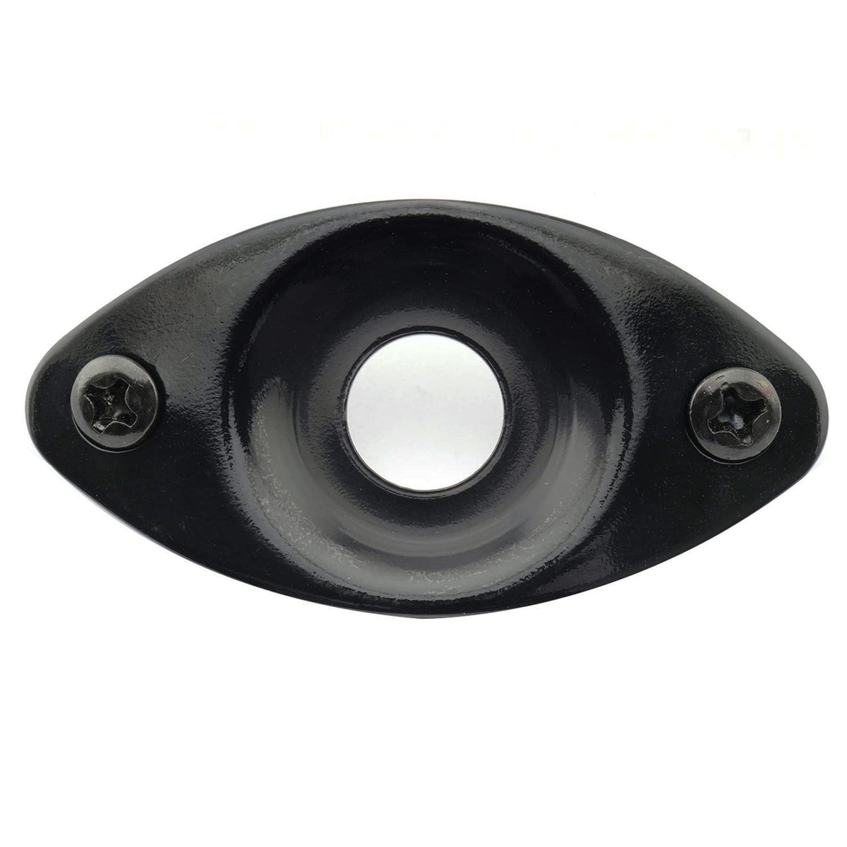 Black Curved Recessed Oval Guitar Jack Plate P622