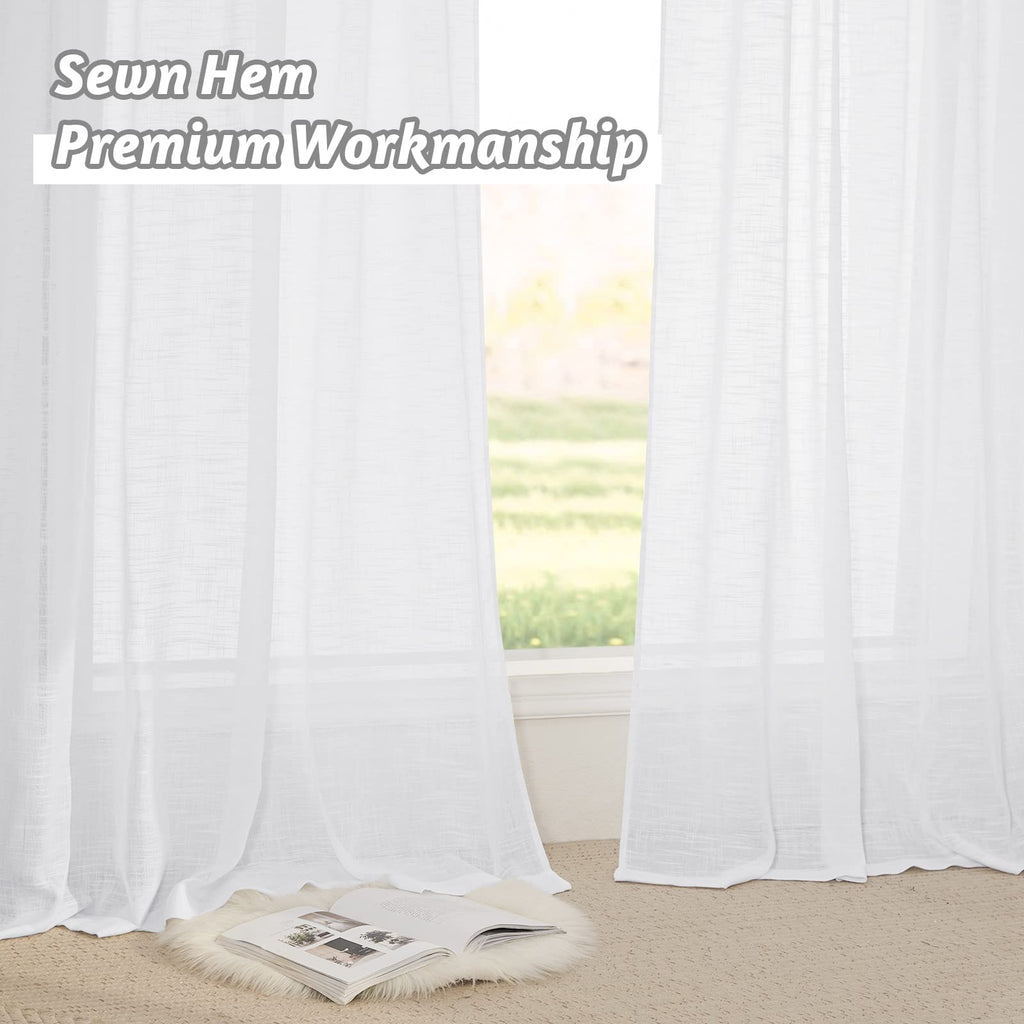 White Sheer Curtains W52 x L95 B820
