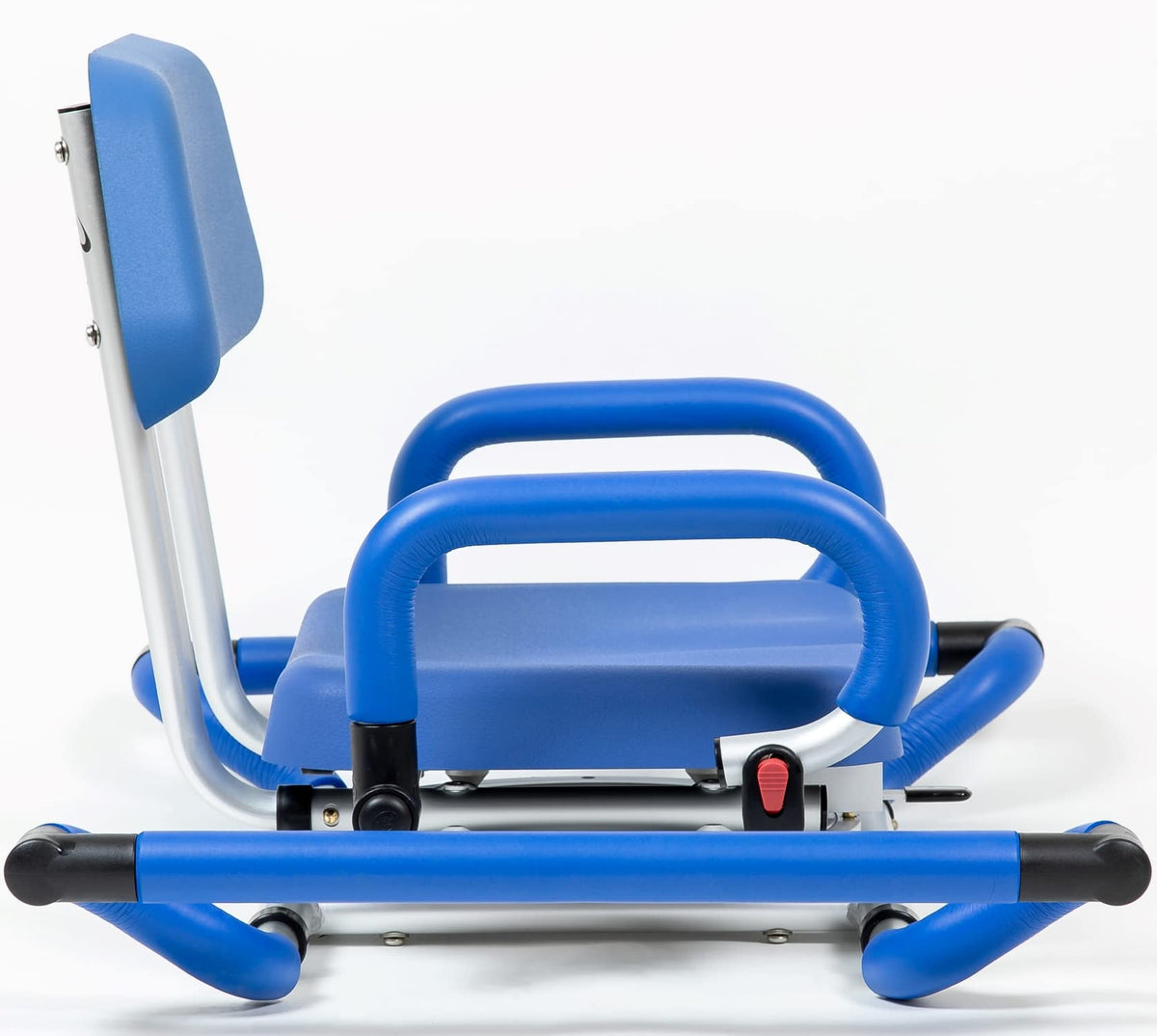 Blue Tub-Mounted Shower Chair with Padded Seat Back and Arms H3757