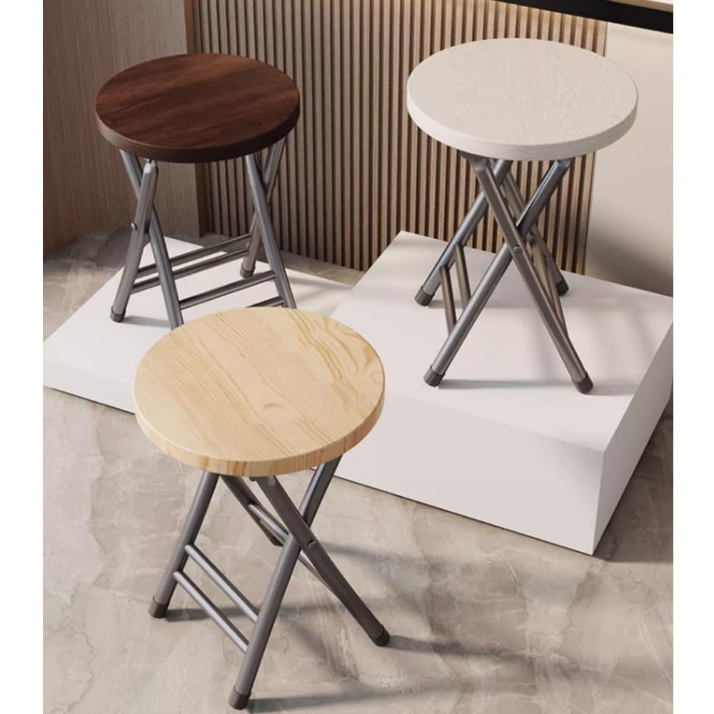 Portable Folding Stool 18in Black 300 Lbs Capacity F9139