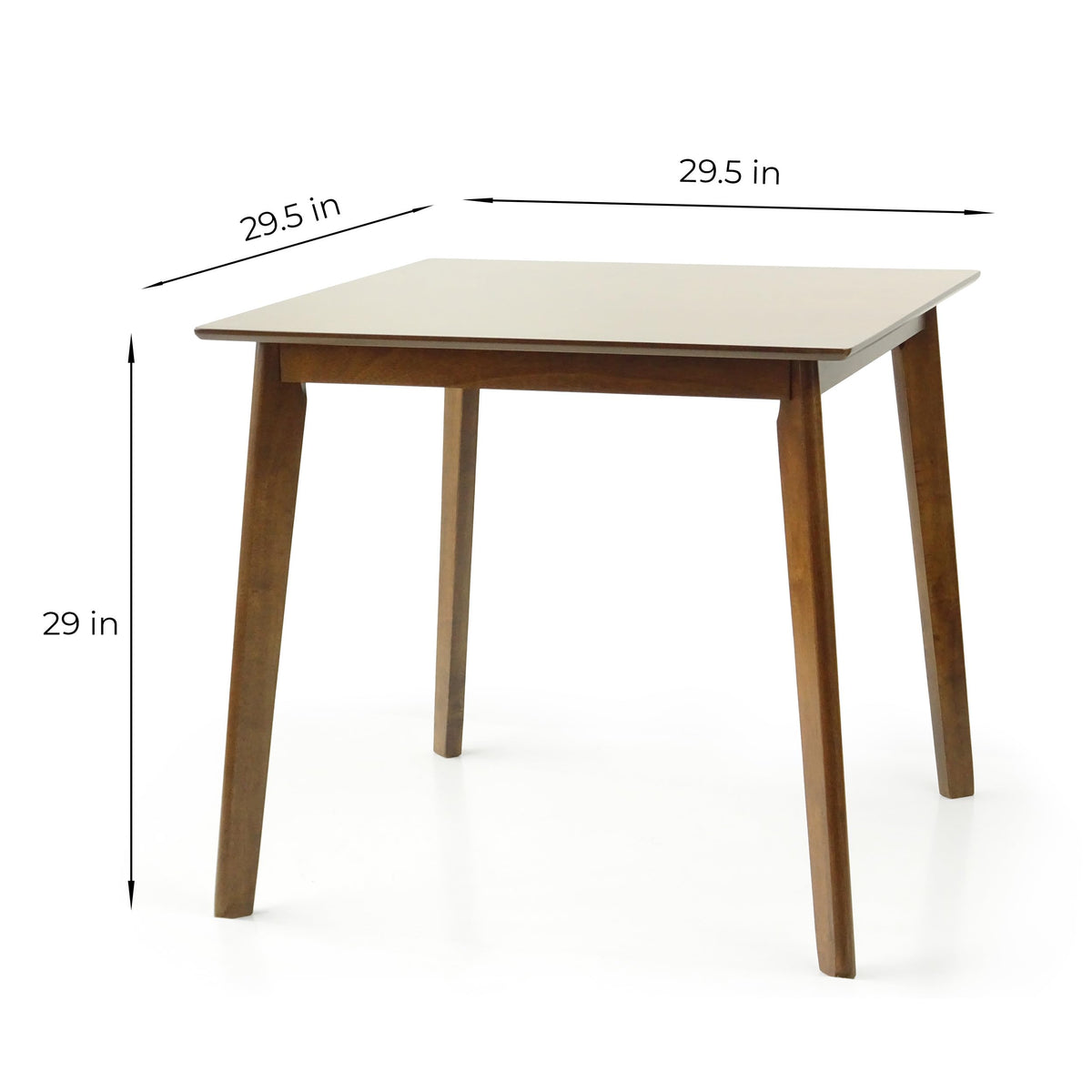 Set of 3 Square Dining Table and 2 Side Chairs Solid Wood Padded Seat Medium Brown U510