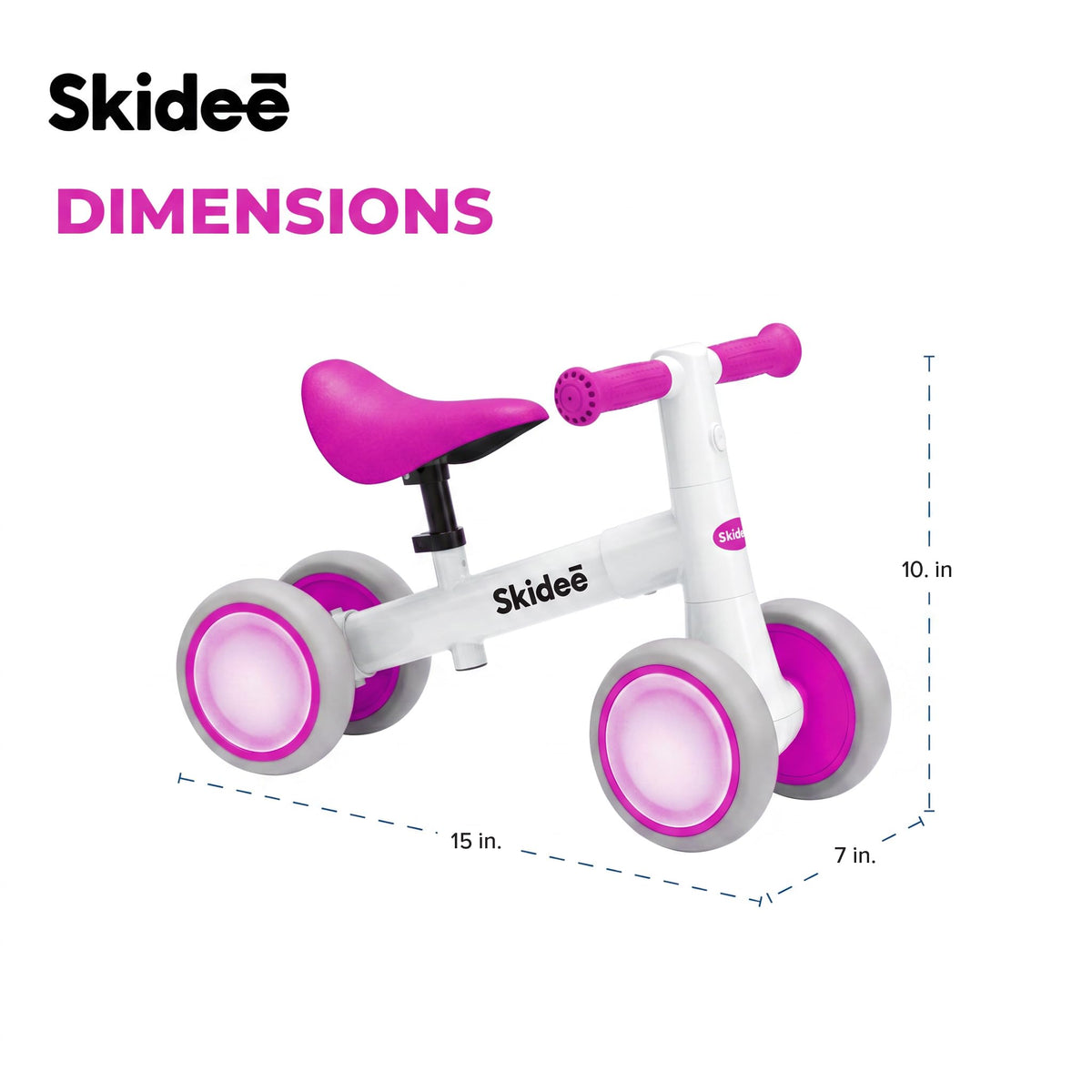 4-Wheel Toddler Balance Bike with LED Wheels A49783