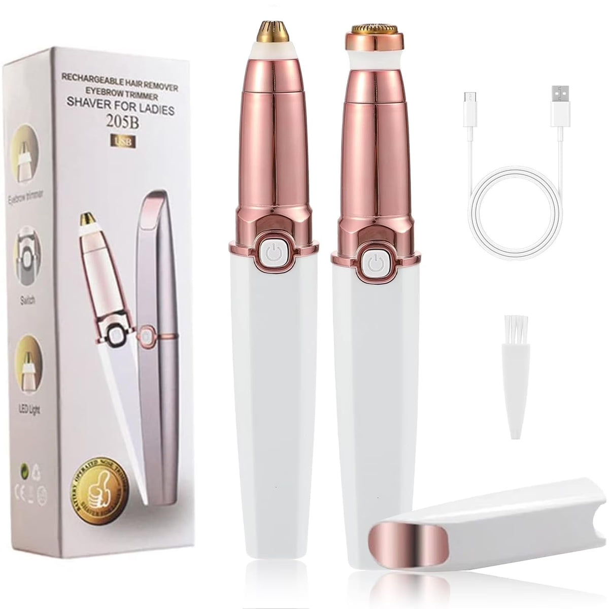 2 in 1 Rechargeable Facial Hair Trimmer and Eyebrow Shaver W731505