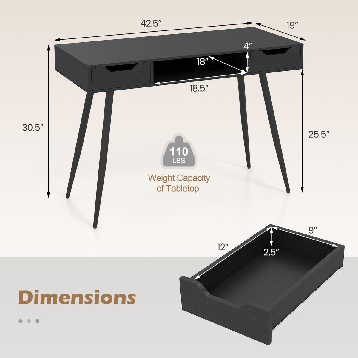 Mid Century Modern Computer Desk I3788
