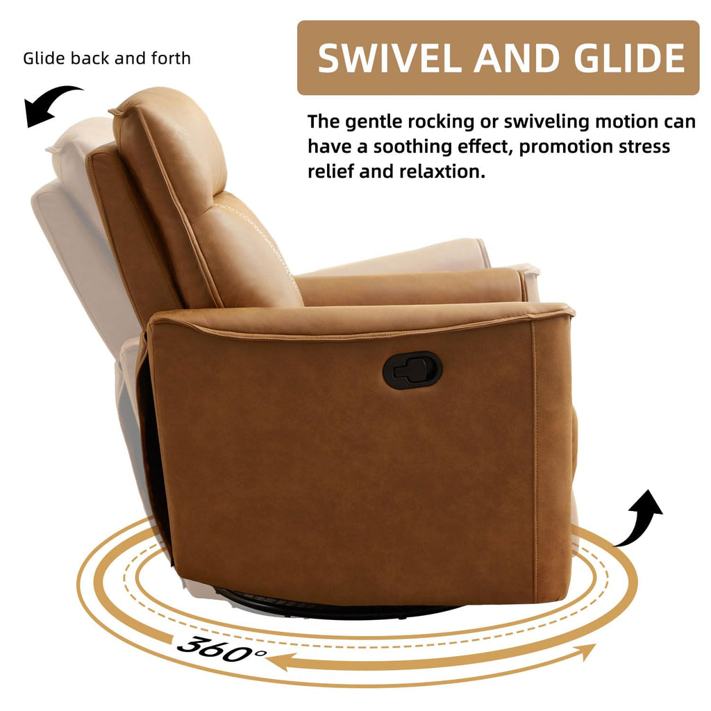Brown Leathaire Swivel Rocker Recliner I461461