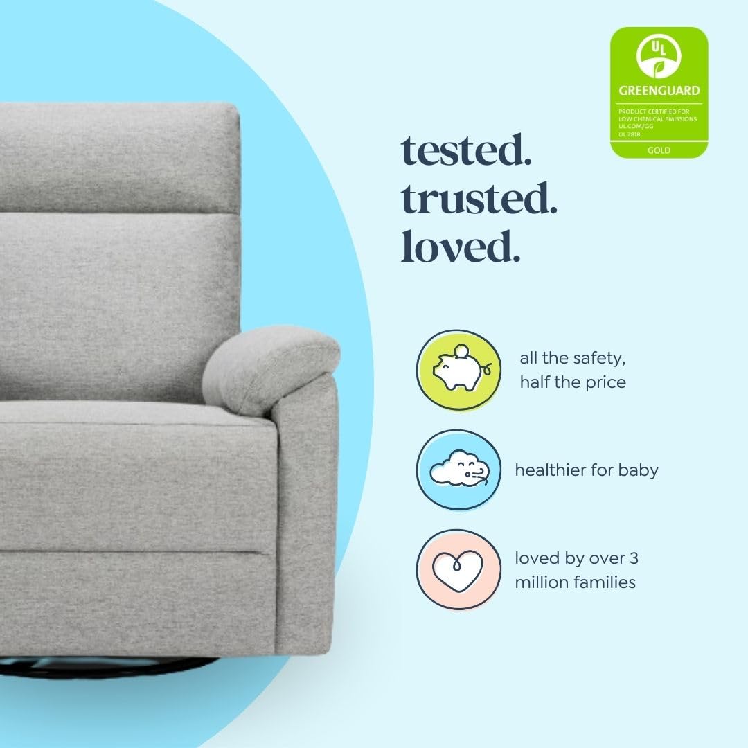 Frost Grey Recliner Glider with 360 Swivel D68336