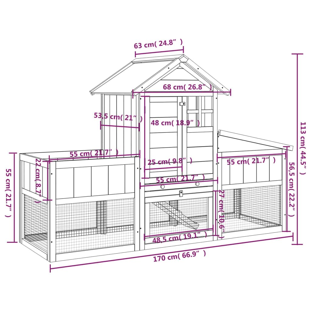 Wooden 2-Tier Rabbit Hutch K13338
