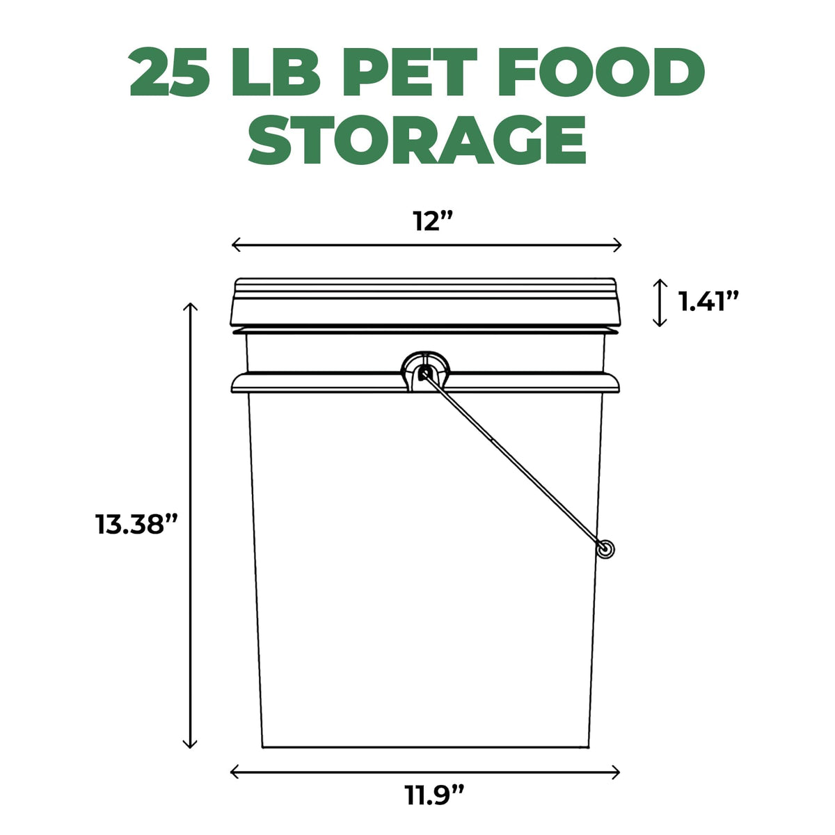Airtight Pet Food Storage Container 25 lbs Grey E791