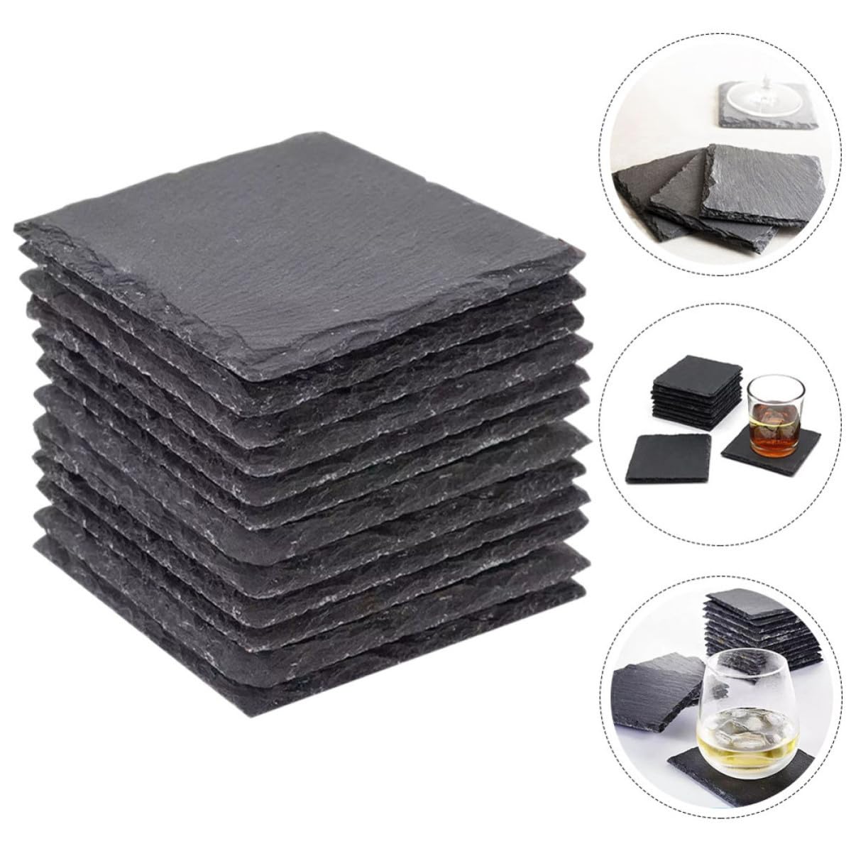 Natural Stone Drink Coasters Set Z48042