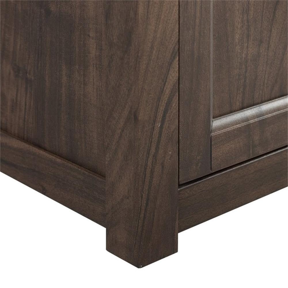 58" Rustic Wood Corner TV Stand, Dark Walnut Z4581