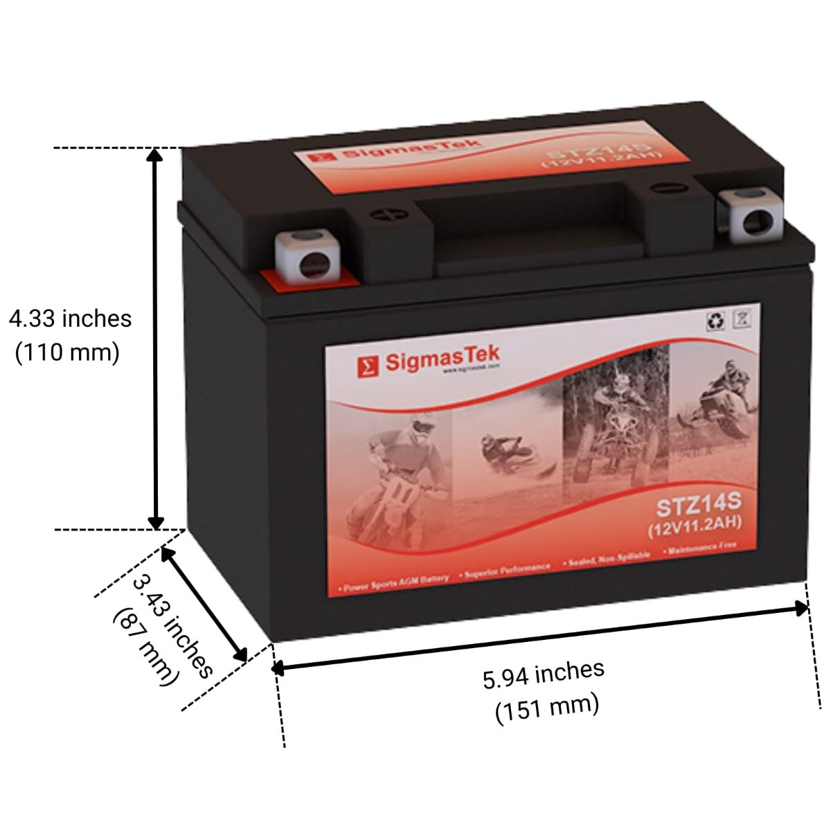 Sealed Lead Acid AGM Motorcycle Battery F69249