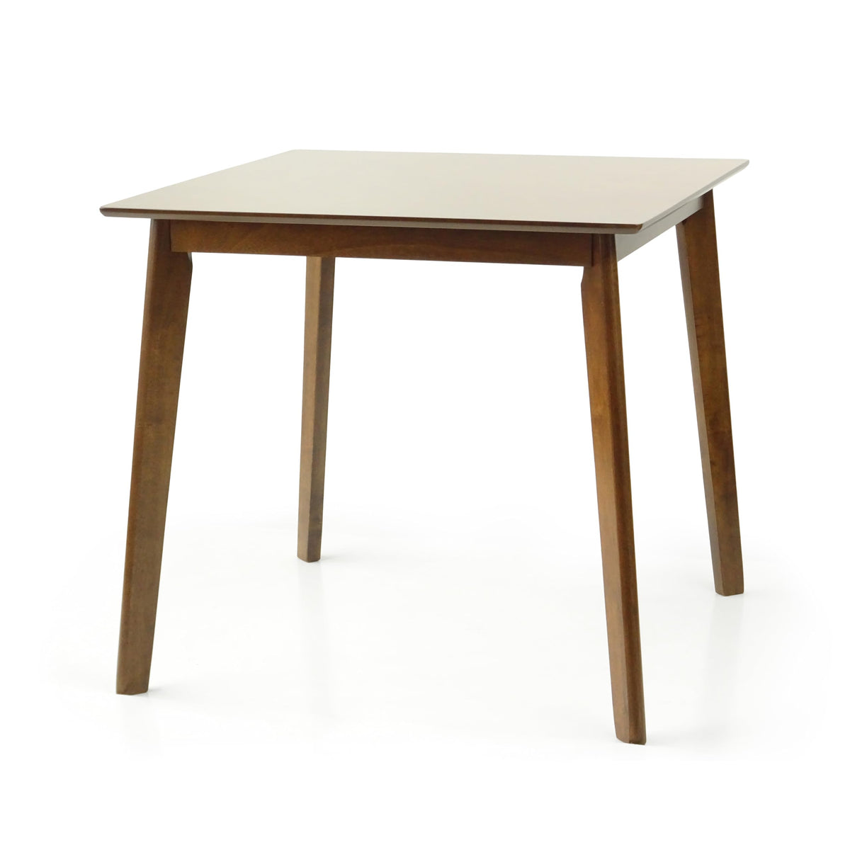 Set of 3 Square Dining Table and 2 Side Chairs Solid Wood Padded Seat Medium Brown U510