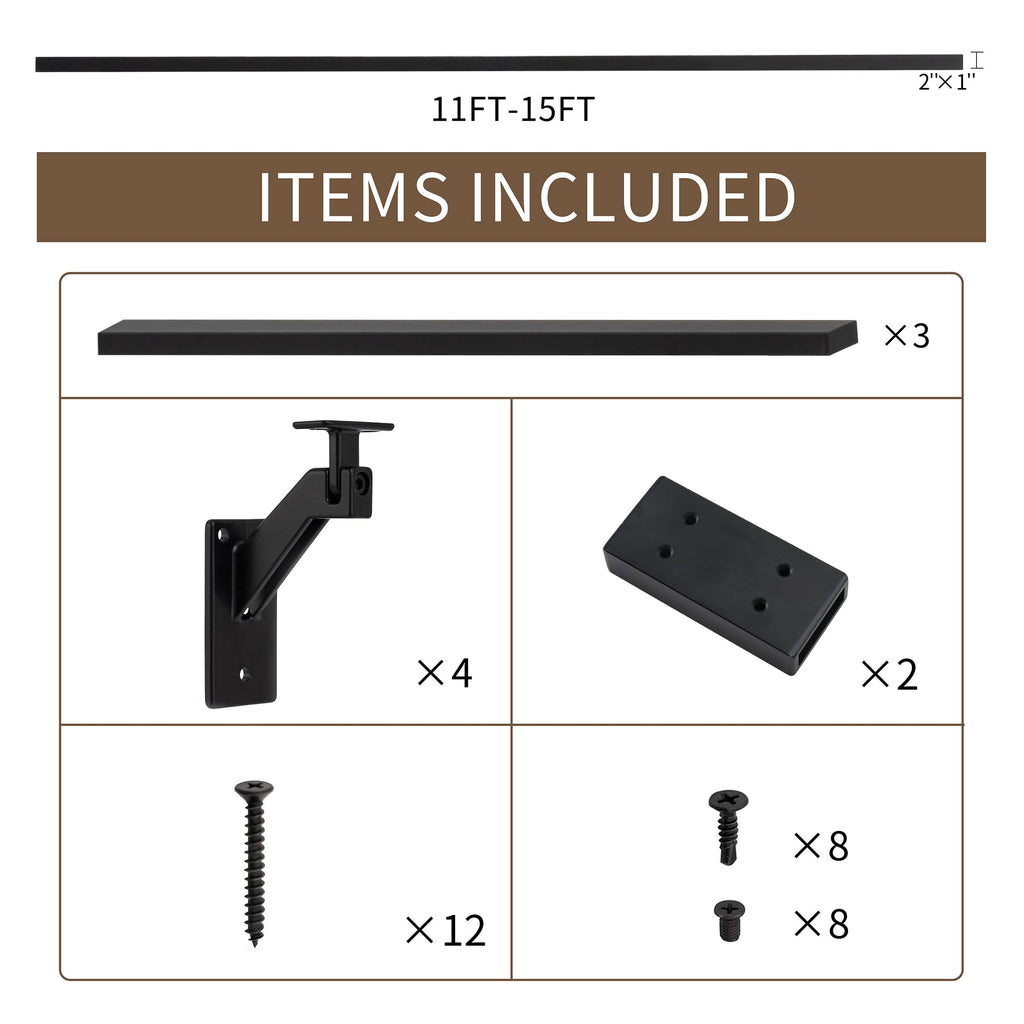 Matte Black Handrails Kit for Stairs U21865