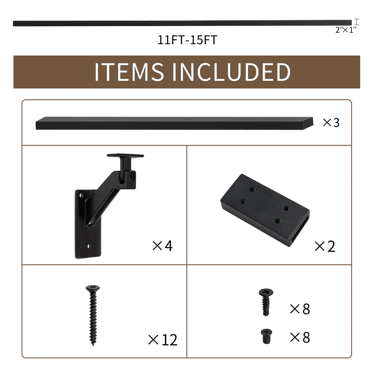 Matte Black Handrails Kit for Stairs U21865