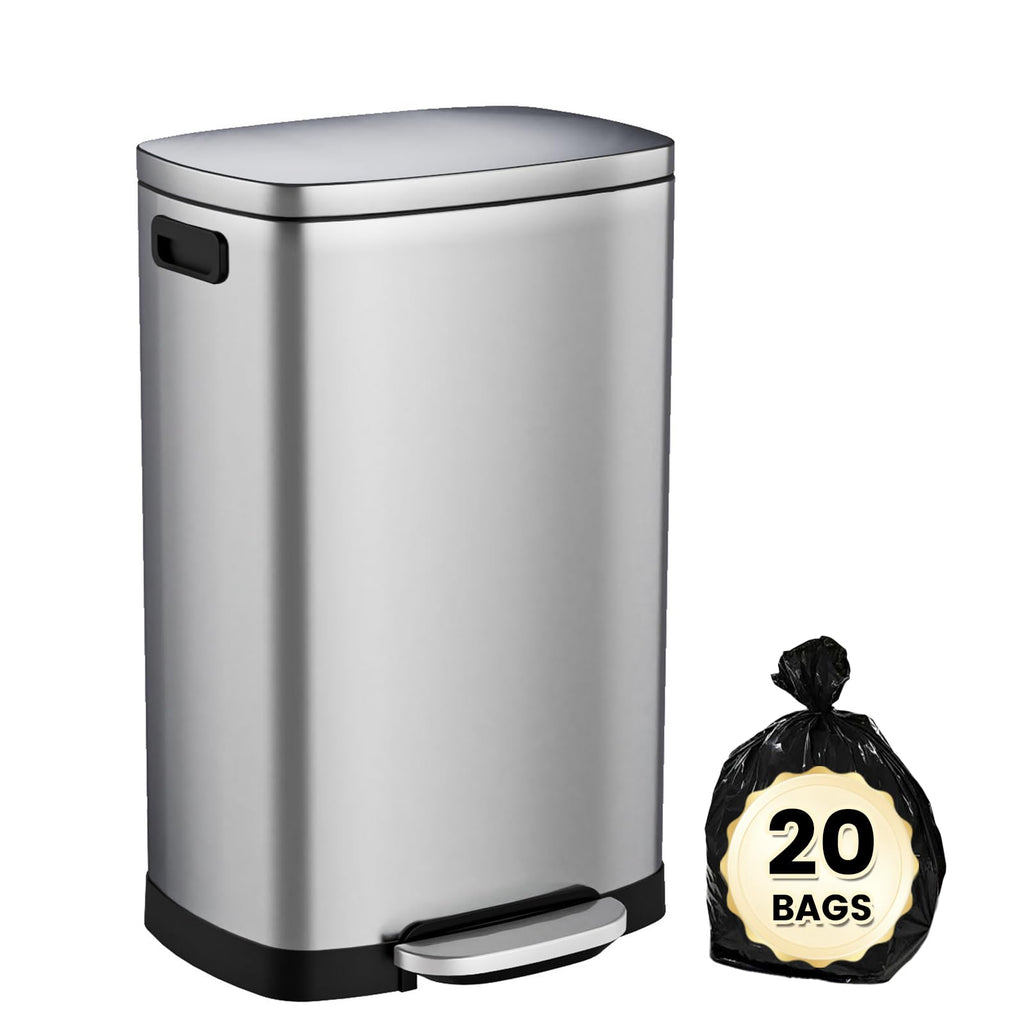 13.2 Gallon Stainless Steel Step Trash Can with Lid O253852