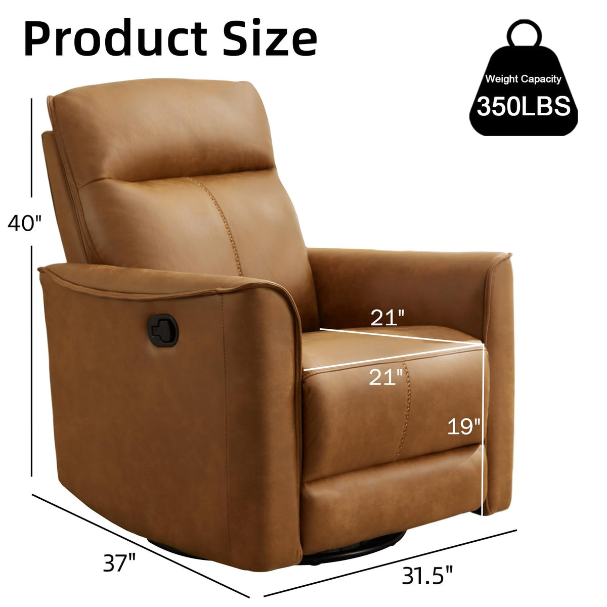 Brown Leathaire Swivel Rocker Recliner I461461
