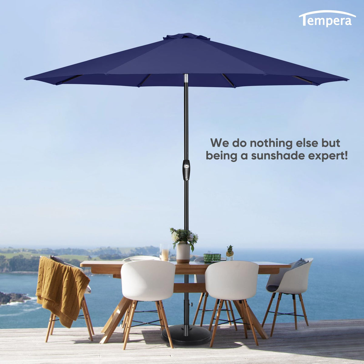 Patio Market Outdoor Table Umbrella with Auto Tilt and Crank P806600