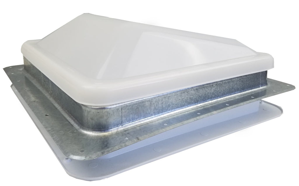 White RV Roof Vent with 12 Volt Fan N118207