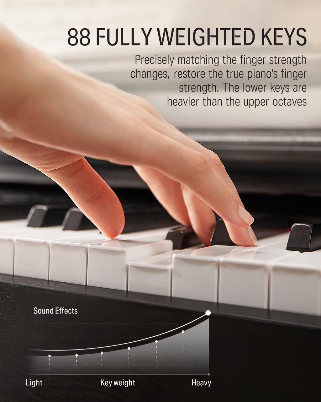 88-Key Weighted Action Digital Piano with Storage Bench K389