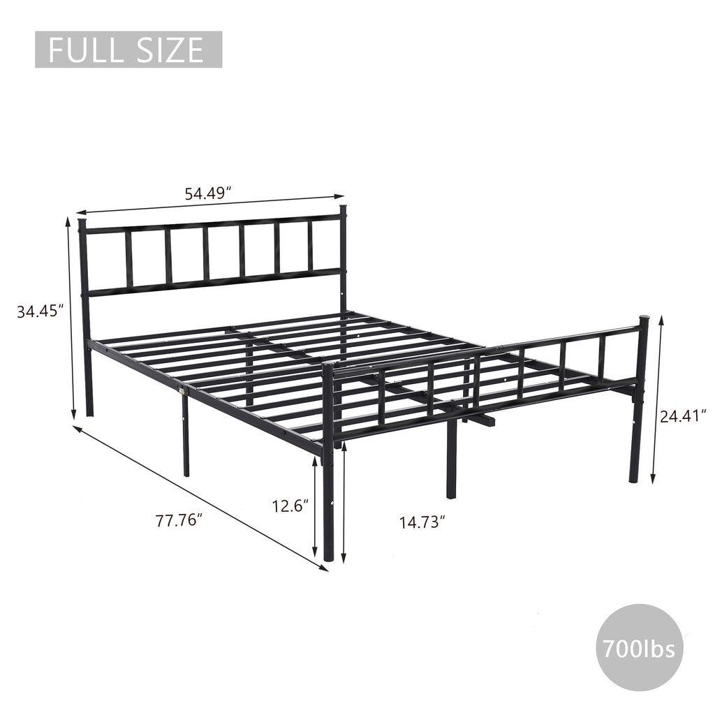 Black Full Size Metal Platform Bed Frame T896078
