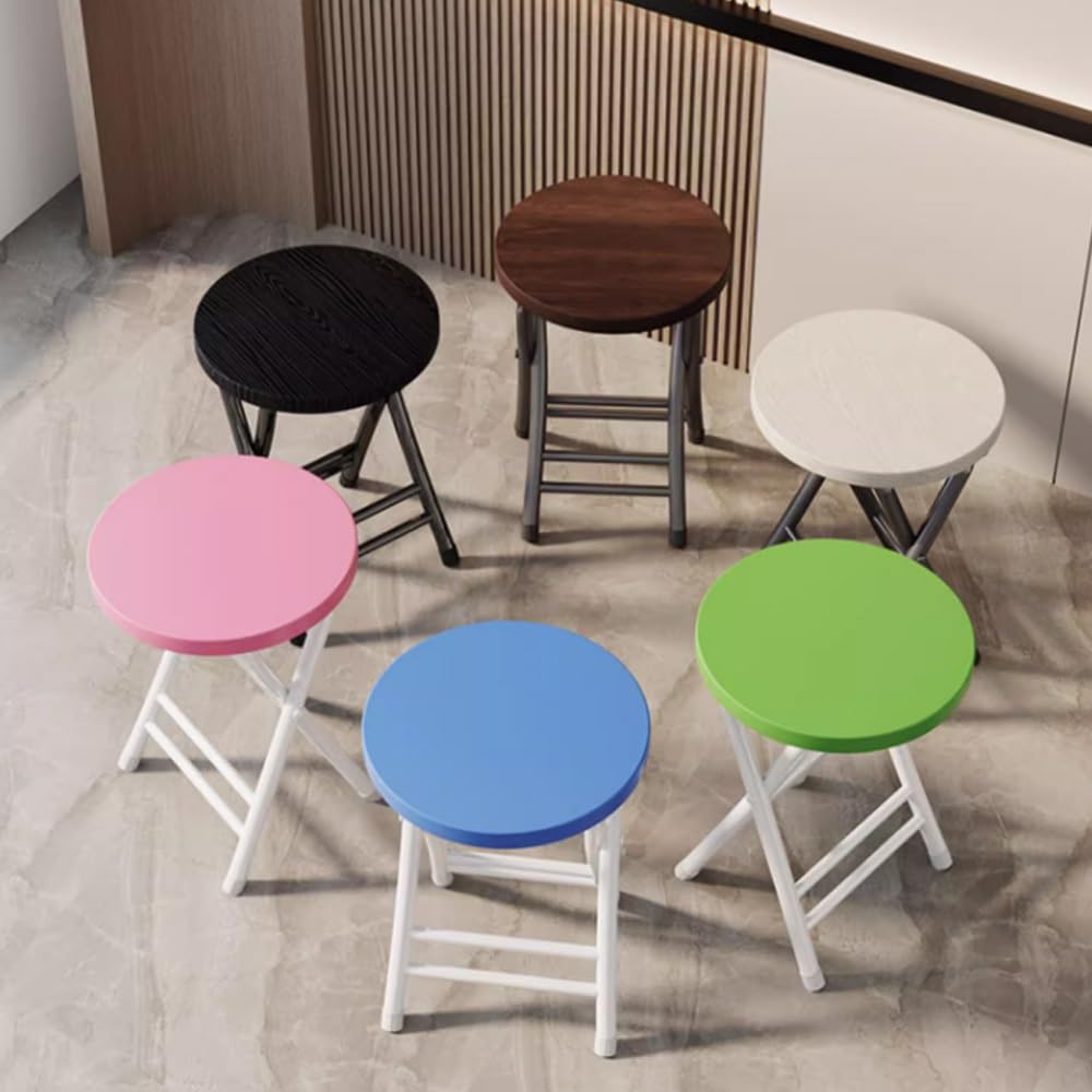 Portable Folding Stool 18in Black 300 Lbs Capacity F9139