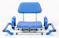Blue Tub-Mounted Shower Chair with Padded Seat Back and Arms H3757