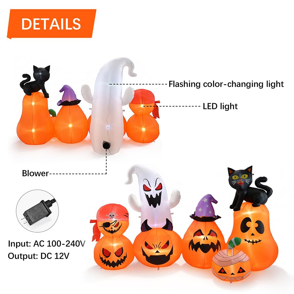 8 FT Inflatable Pumpkin Patch Yard Décor B942497