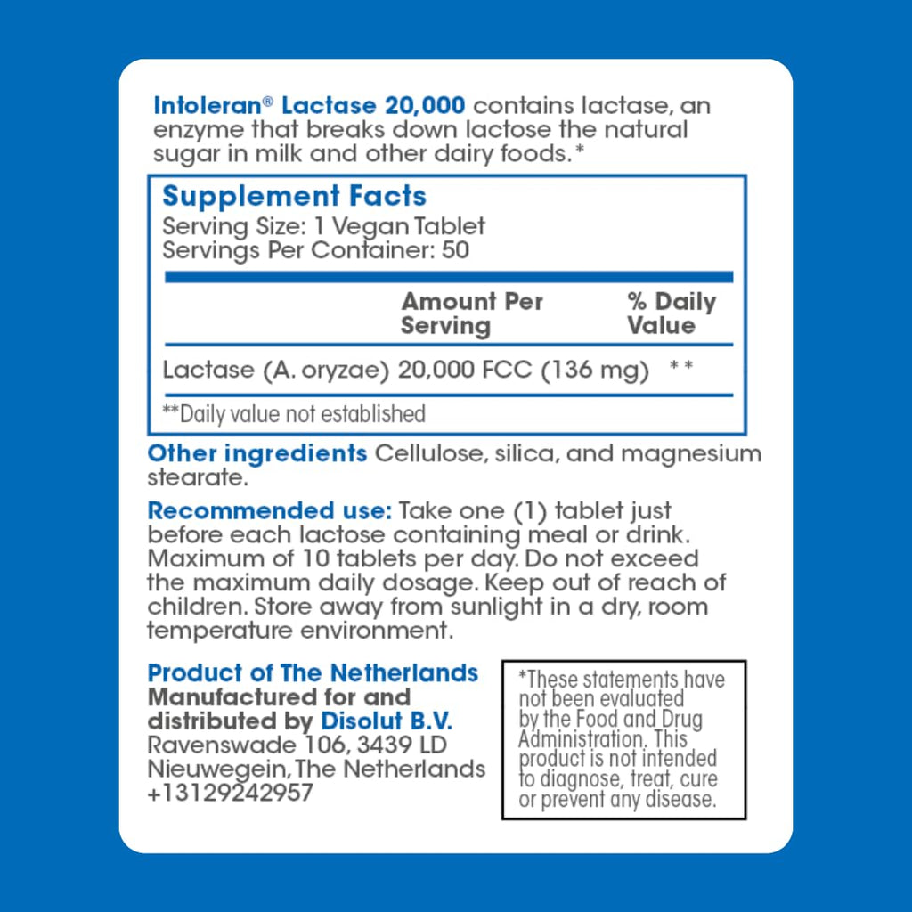 Lactase Digestive Enzymes 50 Scored Tablets G18961