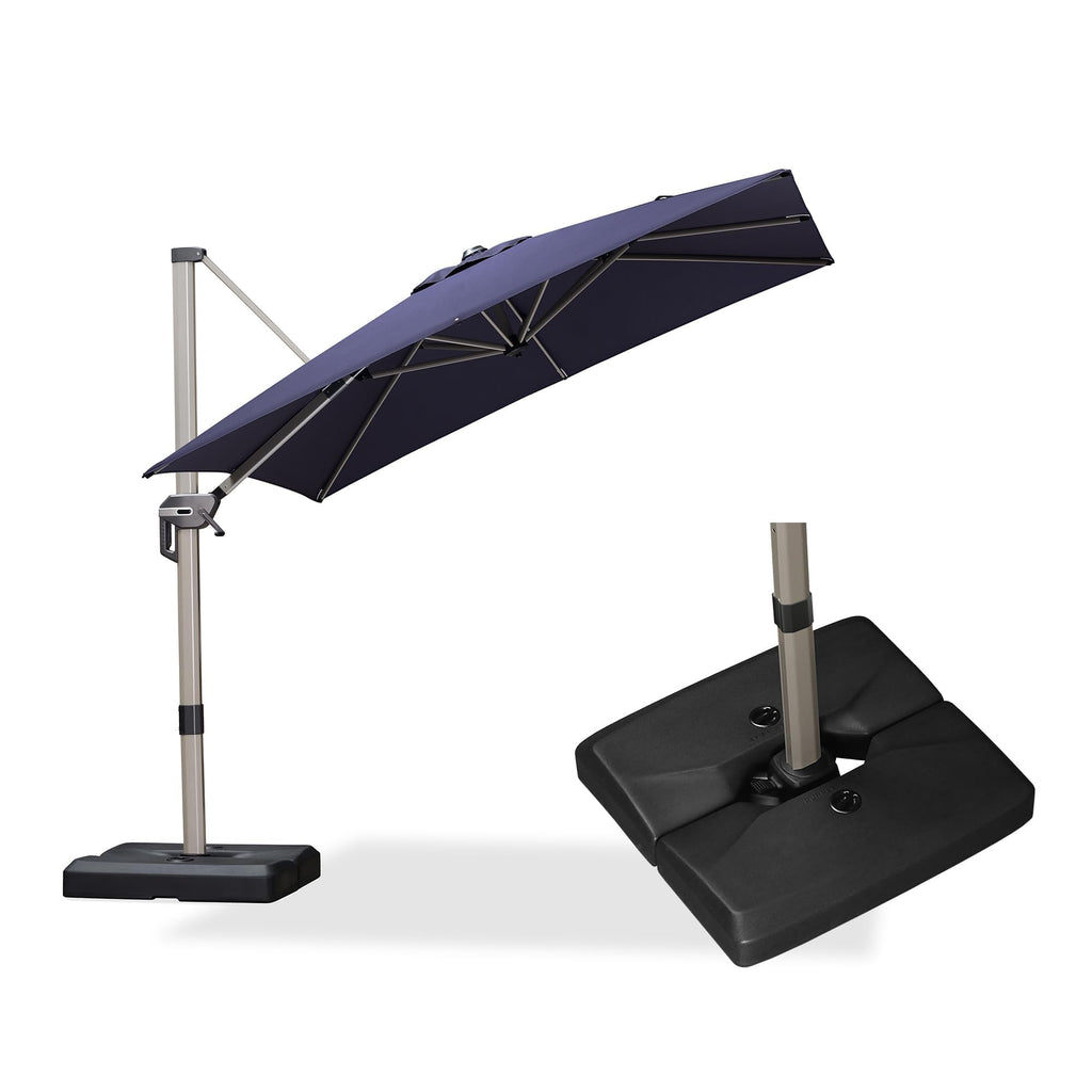 Navy Blue Cantilever Umbrella with Base B928