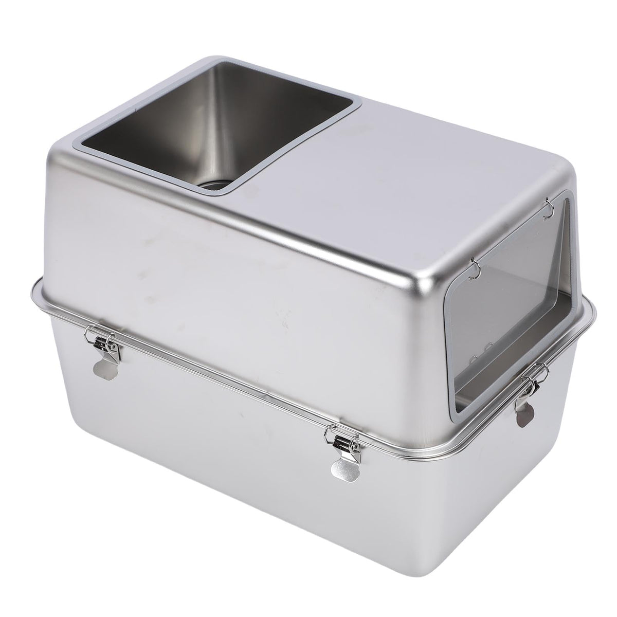 Enclosed Stainless Steel Top Entry Cat Litter Box with Scoop M72275