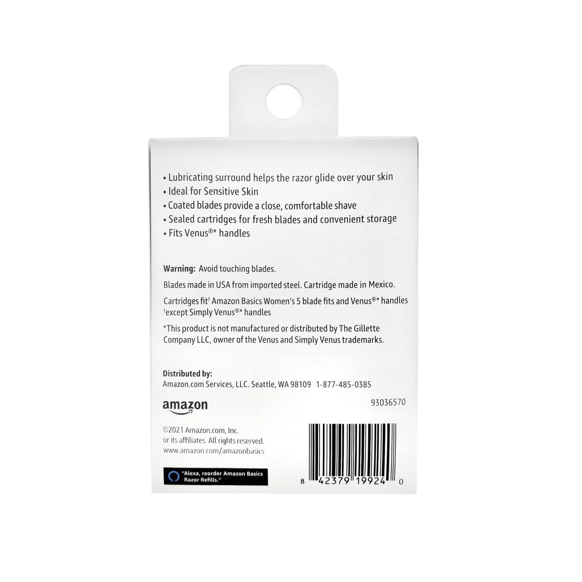 5-Blade Razor Refills, 6 Cartridges (Pack of 2) P489