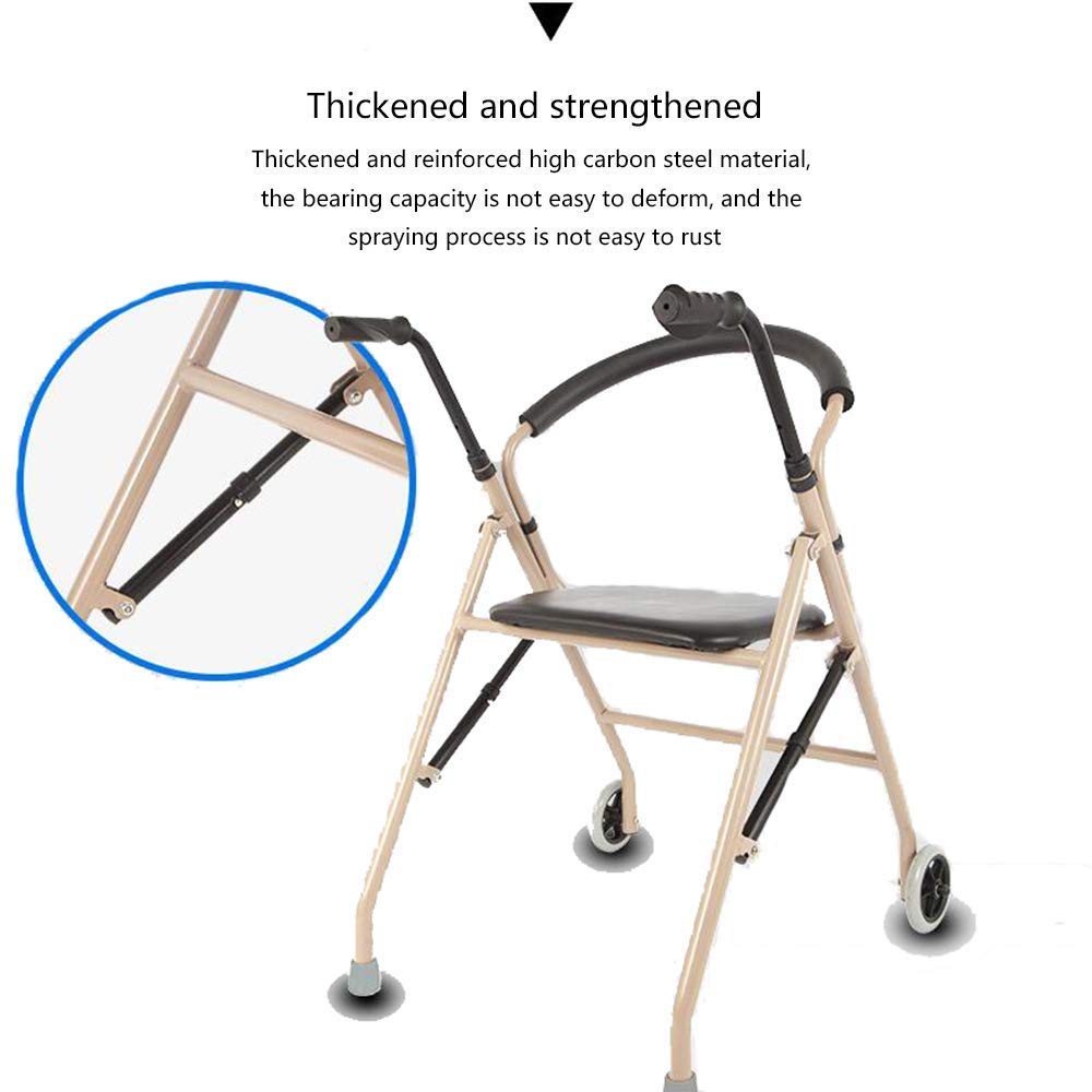 Lightweight Folding Aluminum Rollator Walker with Seat A2998