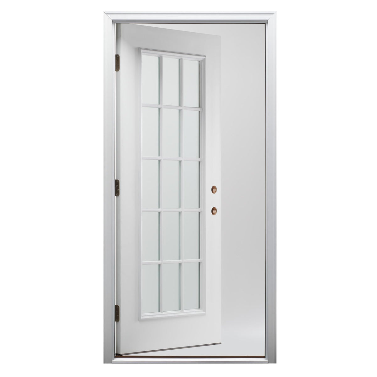 Fiberglass Smooth Primed Left Hand In-Swing Prehung Front Door 15 Lite Clear Glass 32" x 80" V38968