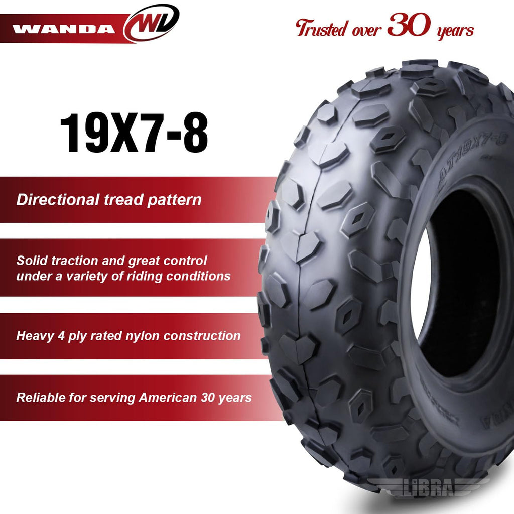 2 New Sport ATV Tires 19x7-8 4PR L6445