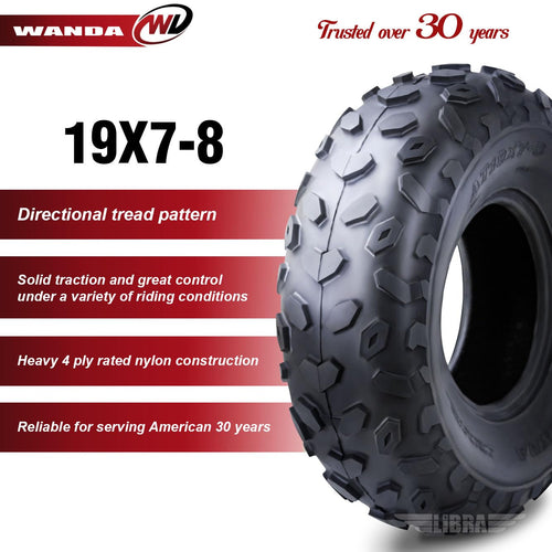 2 New Sport ATV Tires 19x7-8 4PR L6445