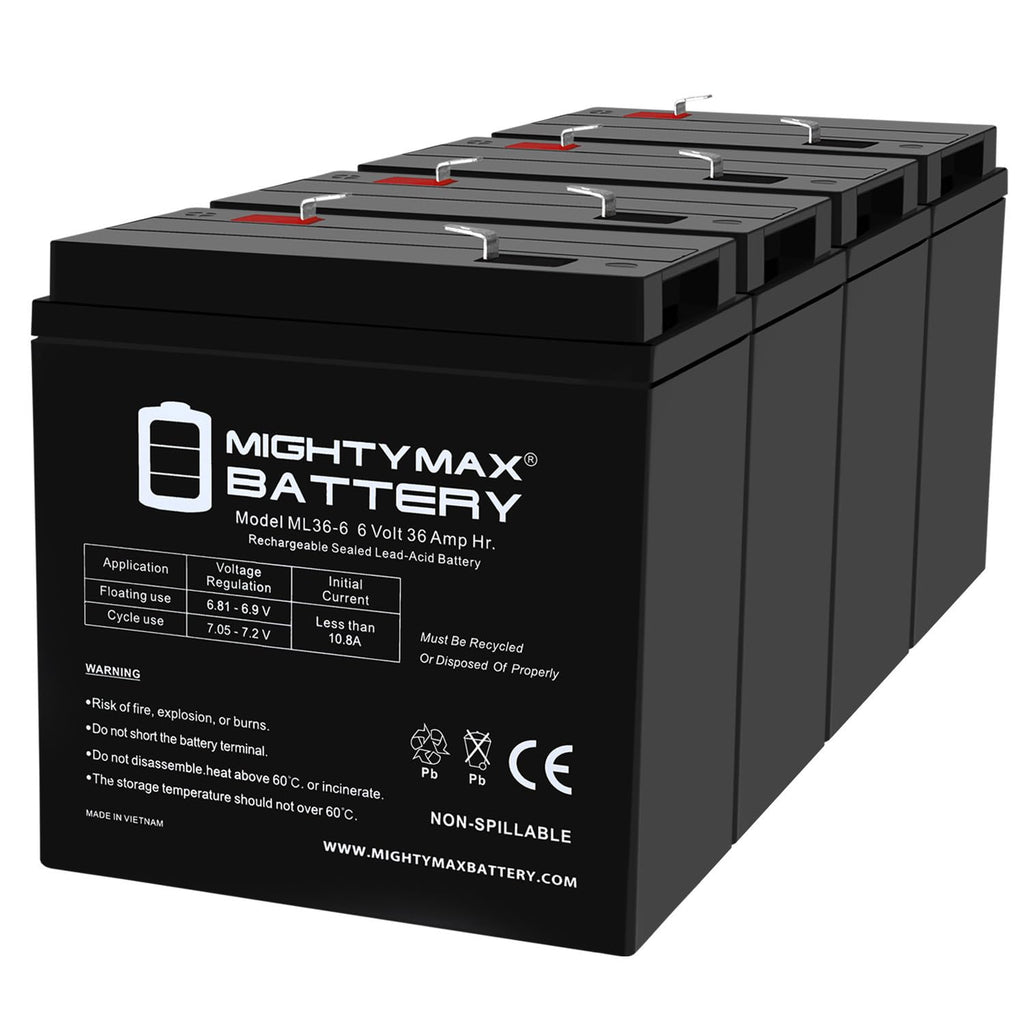 6V 36Ah AGM F2 Terminal Battery 4 Pack K1102