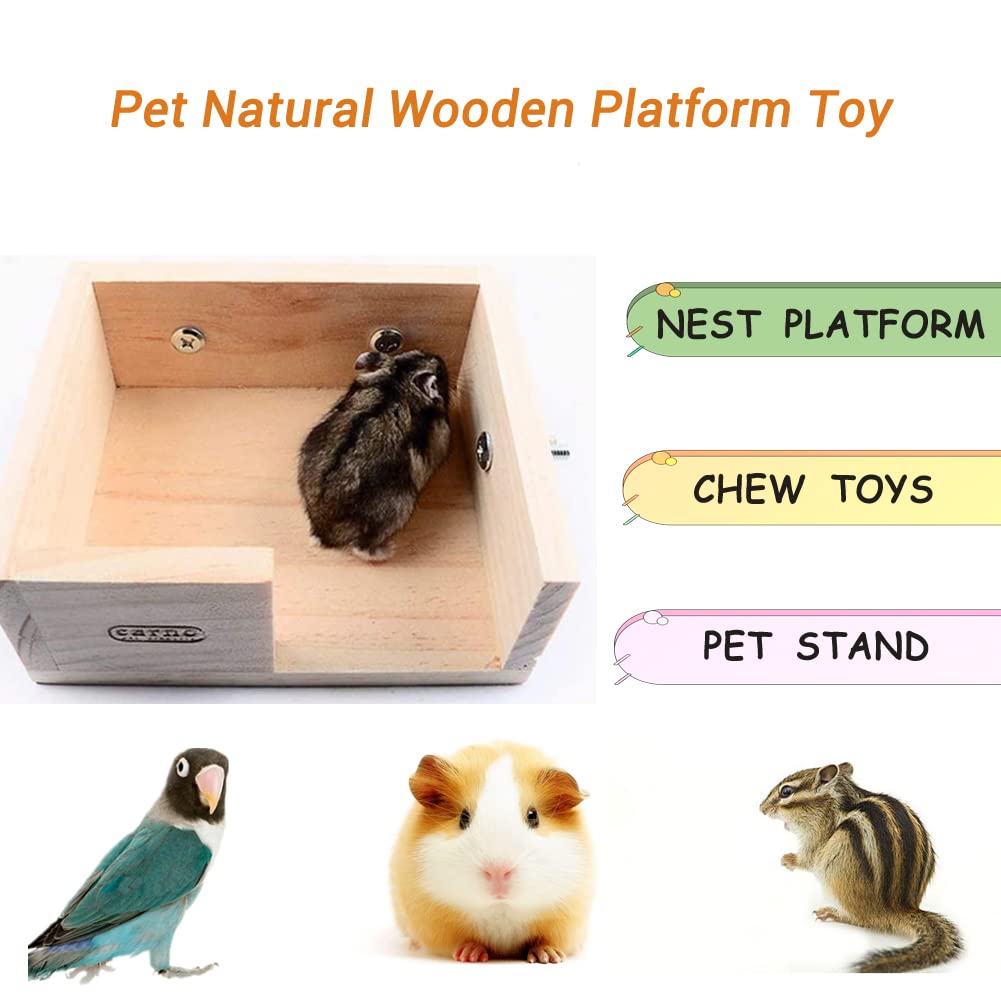 Wooden Hamster Platform Cage Accessories Q1348