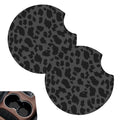 2 PCS Non-Slip Rubber Cheetah Print Car Cup Coasters P333