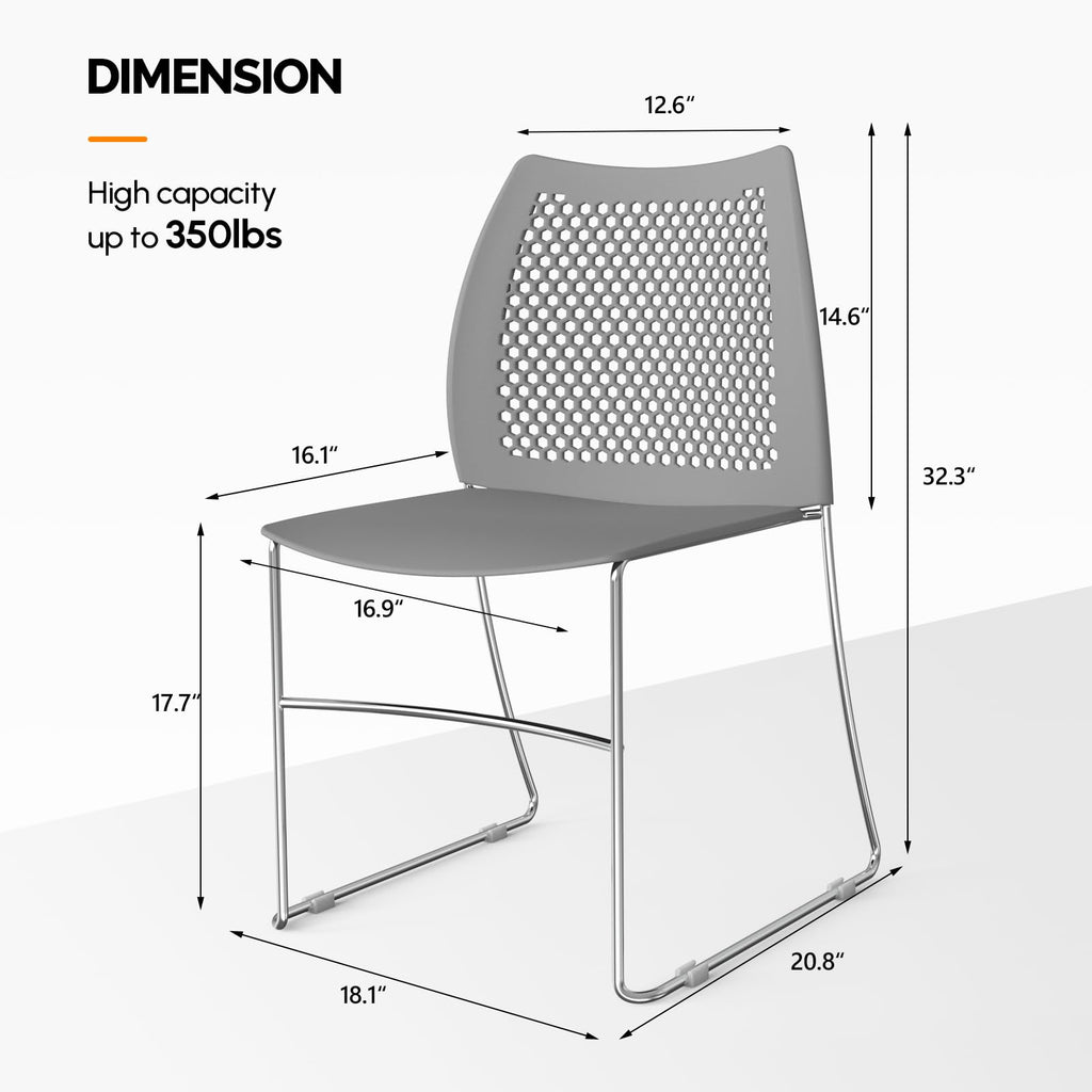Grey Plastic Stacking Chairs F207