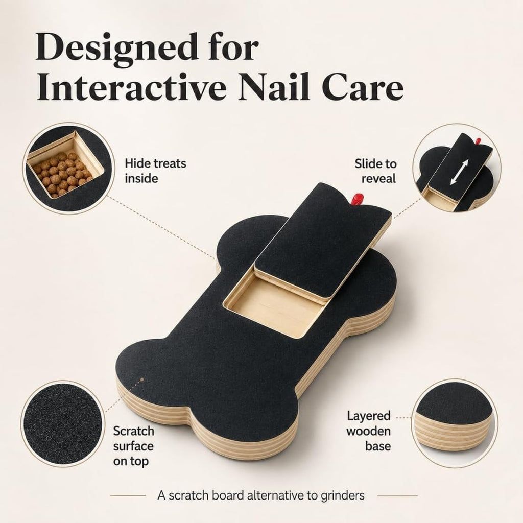 Wooden Dog Nail Scratch Board with Treat Dispenser G23863