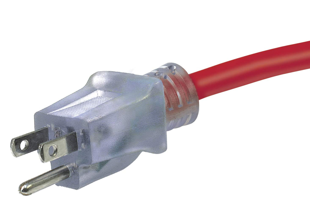 100-Foot 12/3 SJTW Outdoor Extension Cord with Light Indicator, Neon Red X463