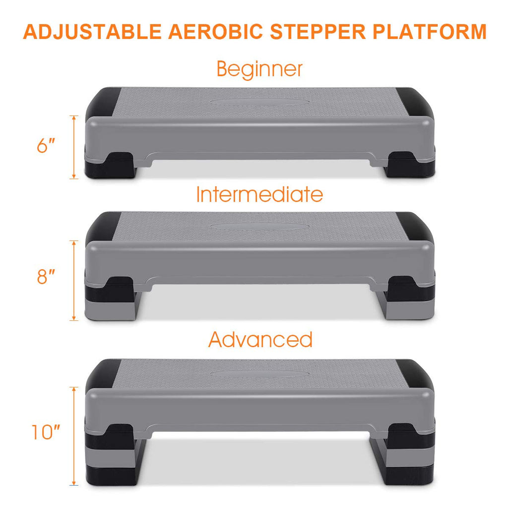 35" Height-Adjustable Non-Slip Aerobic Step Platform B369