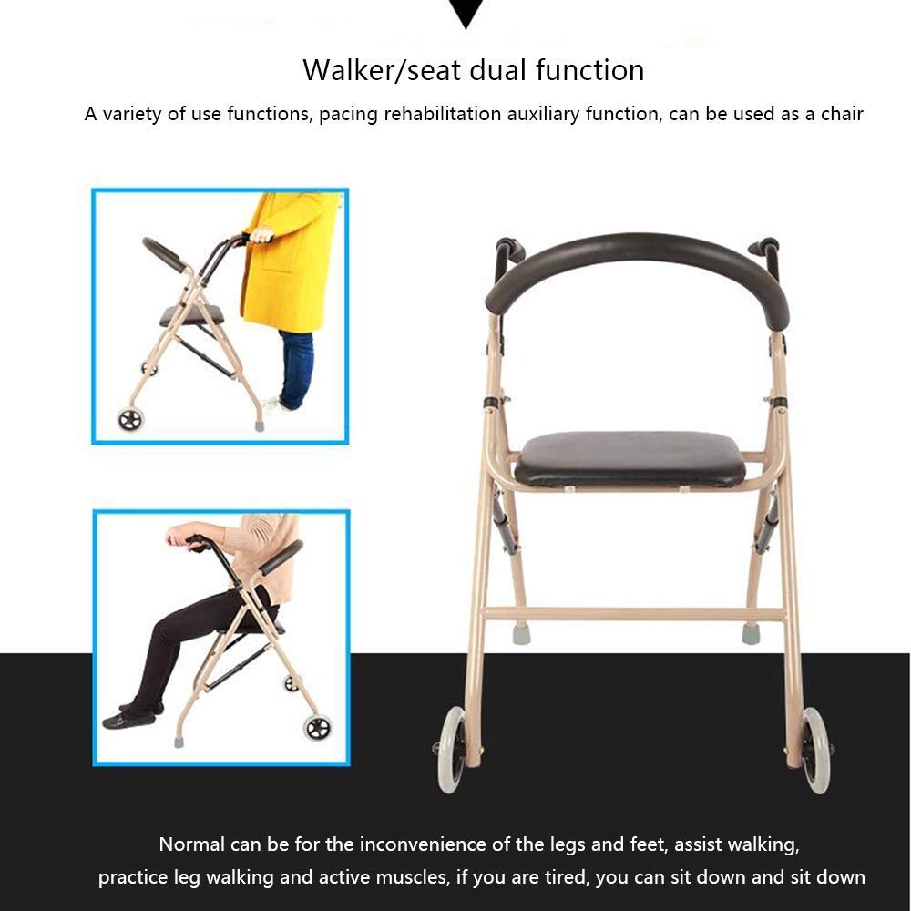 Lightweight Folding Aluminum Rollator Walker with Seat A2998