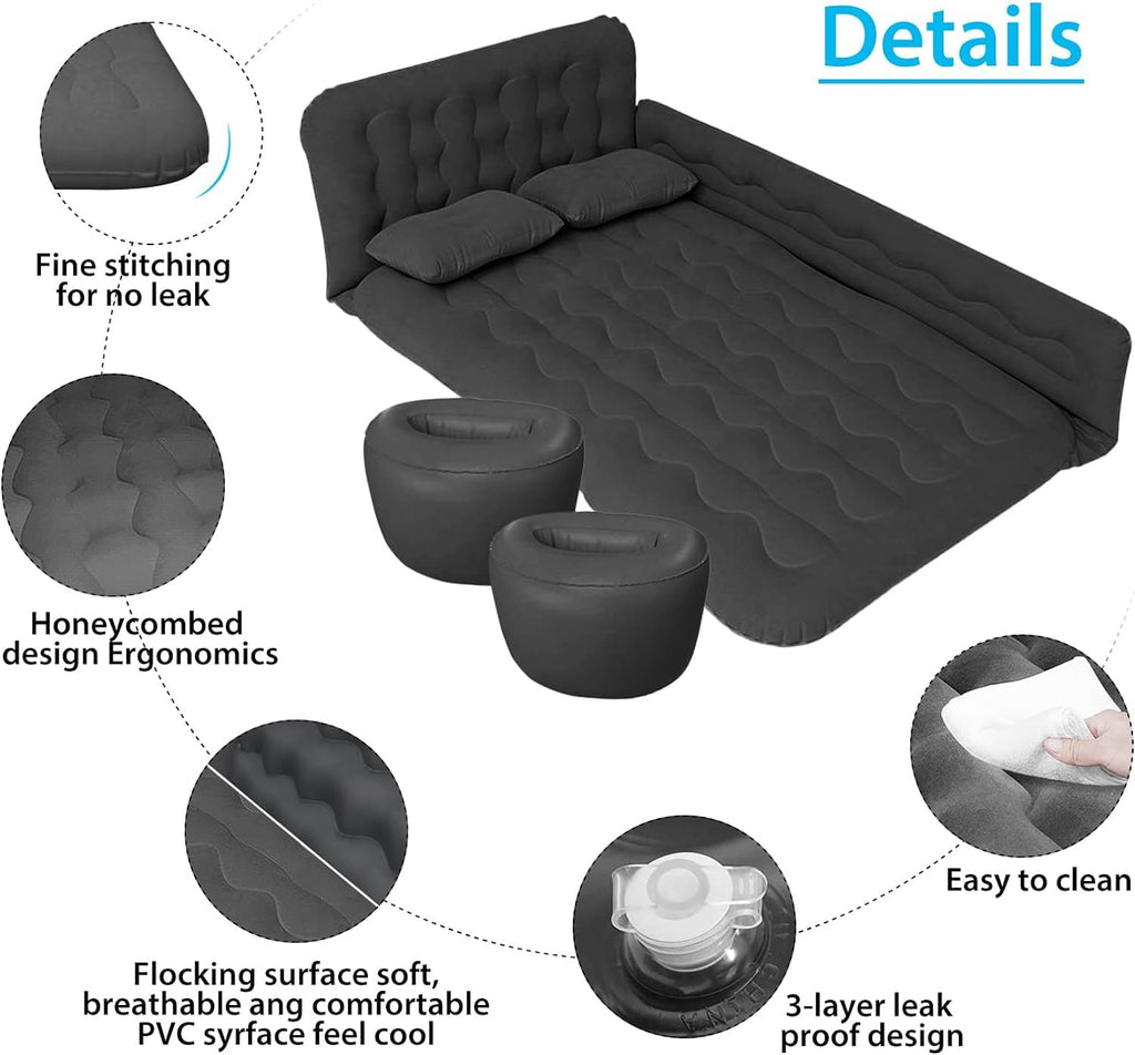 Black Car Air Mattress with Electric Pump L872507